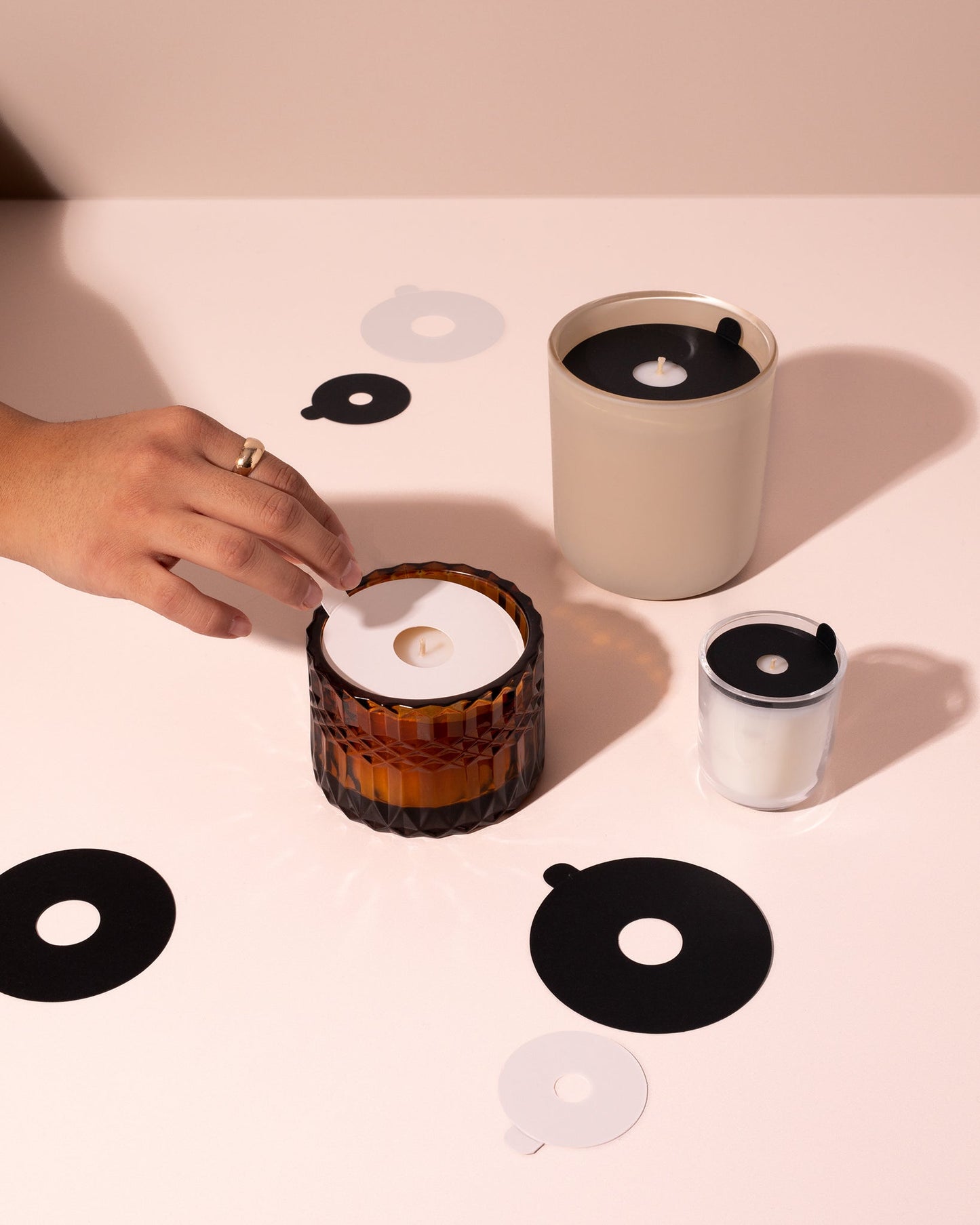 eco matte cream candle dust covers