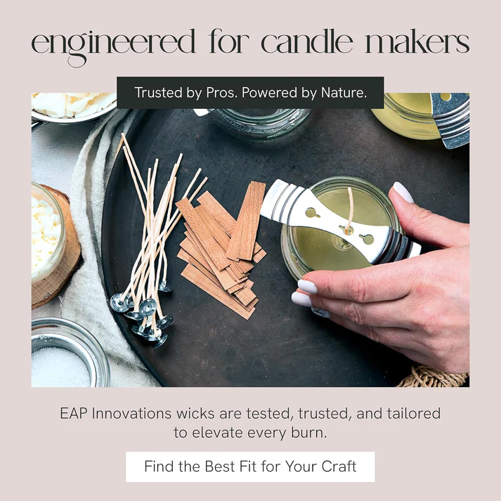 EAP Innovations HTP-105 Candle Making Wicks, Pre-Tabbed, Rigid, Self-Trimming Wicks for Candlemaking, Works with Paraffin, Gel & Vegetable Wax, 8" Length, Pack of 5000