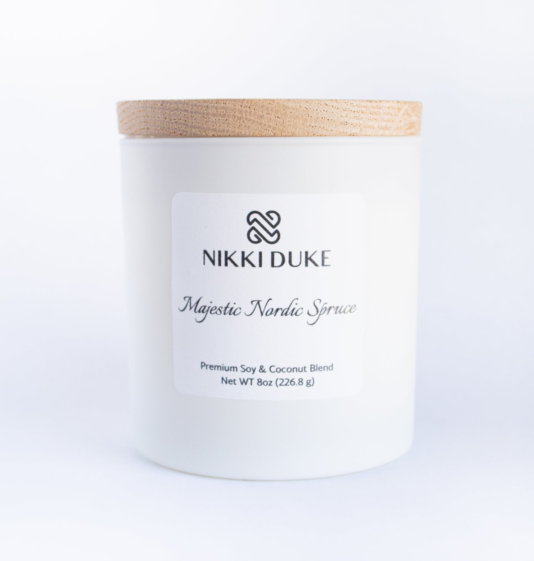 Nikki Duke Majestic Nordic Spruce 8 oz Premium Soy Candle