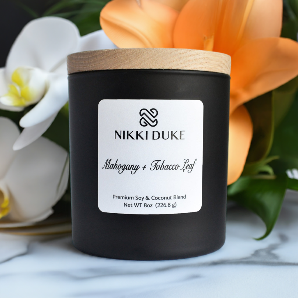 Nikki Duke 8 oz Premium Soy + Coconut Candle Collection with Whipped, Vanilla, and Seasonal Scents