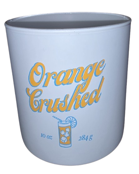 Orange Crushed White Glass Votive