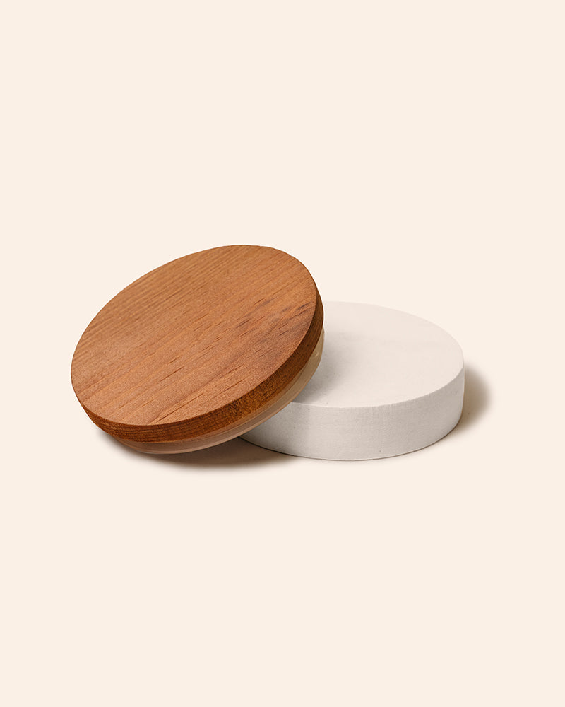 thick wood candle lid with gasket