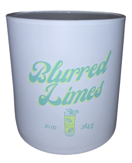Blurred Limes White Glass Votive