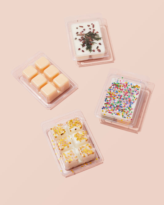 recycled plastic cavity square clamshell - set of 100